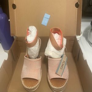 Apricot Melange Woven TOMS Wedges name Marisol